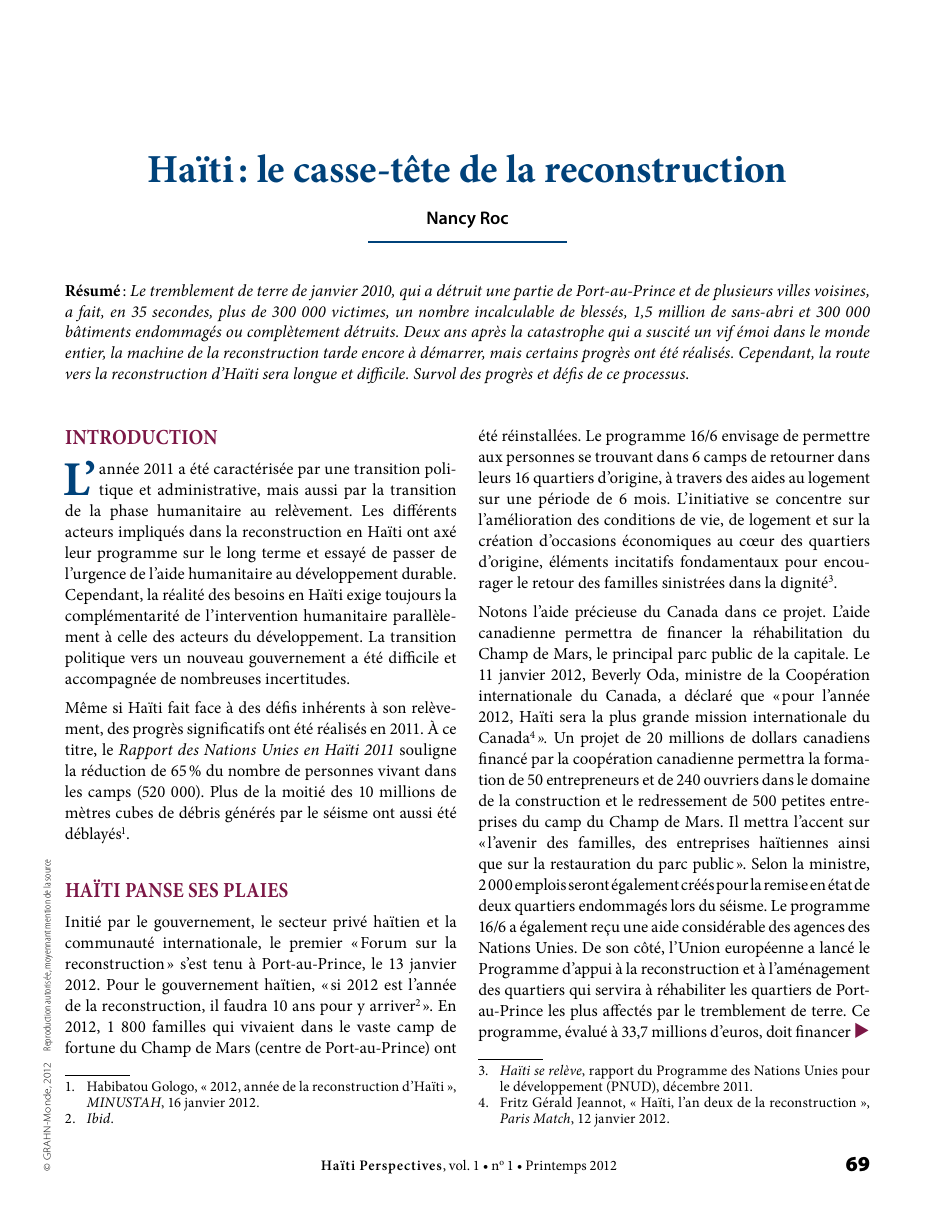 Première page — Nancy Roc
