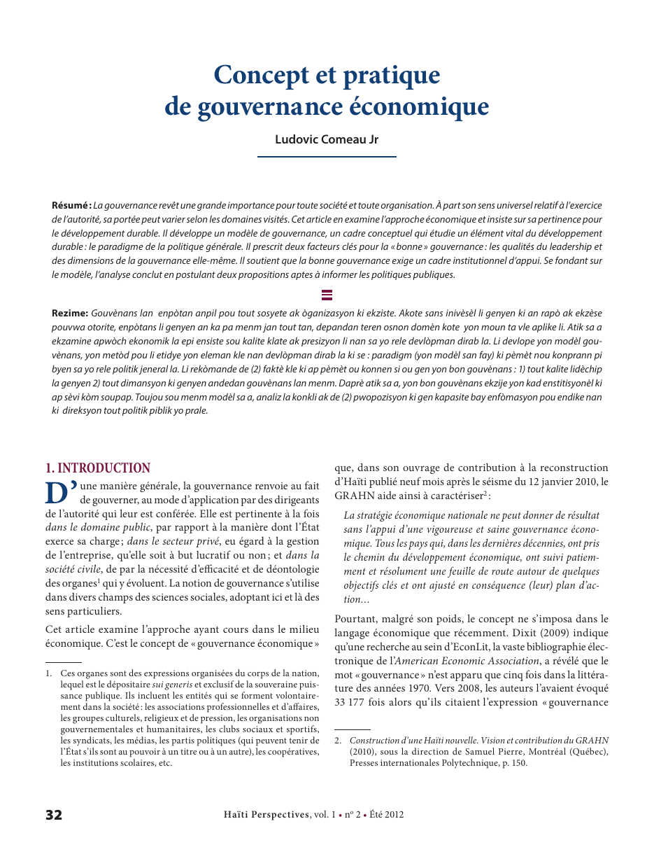 Première page — Ludovic Comeau Jr