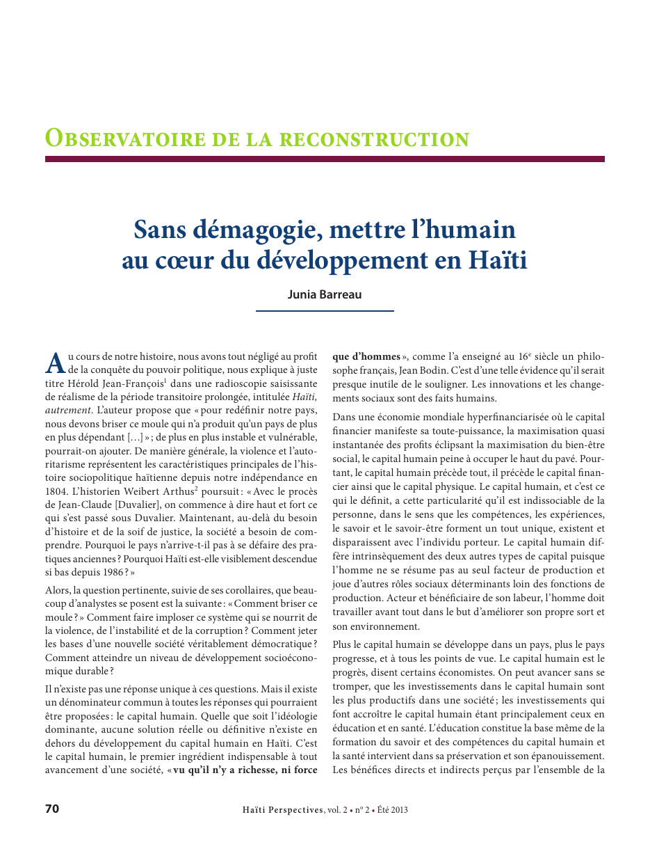 Première page — Junia Barreau