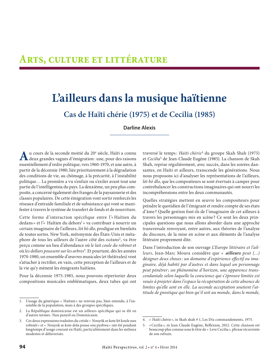 Première page — Darline Alexis