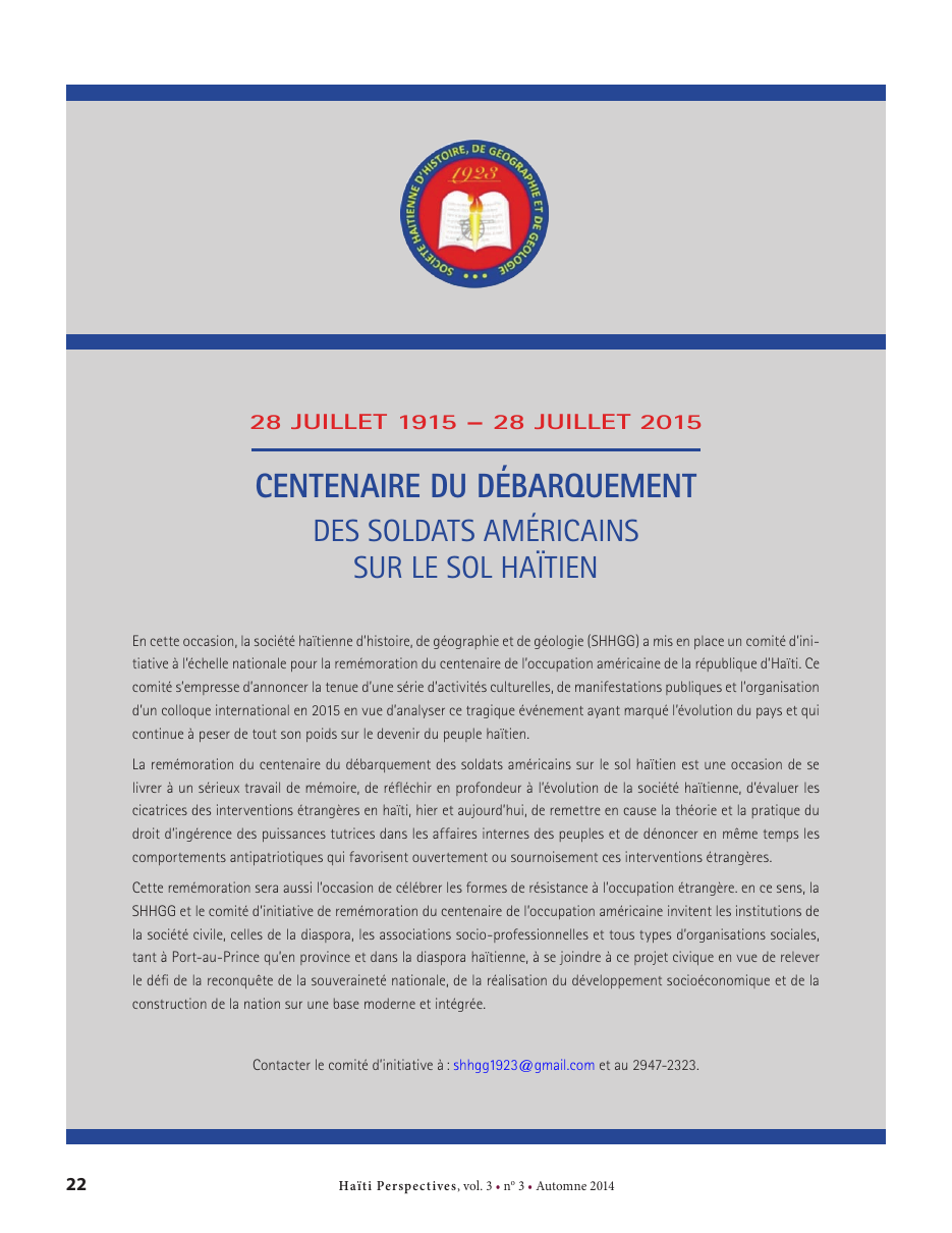 Première page — SUR LE SOL HAÏTIEN