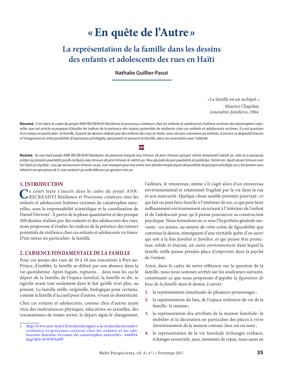 Première page — Nathalie Guillier-Pasut