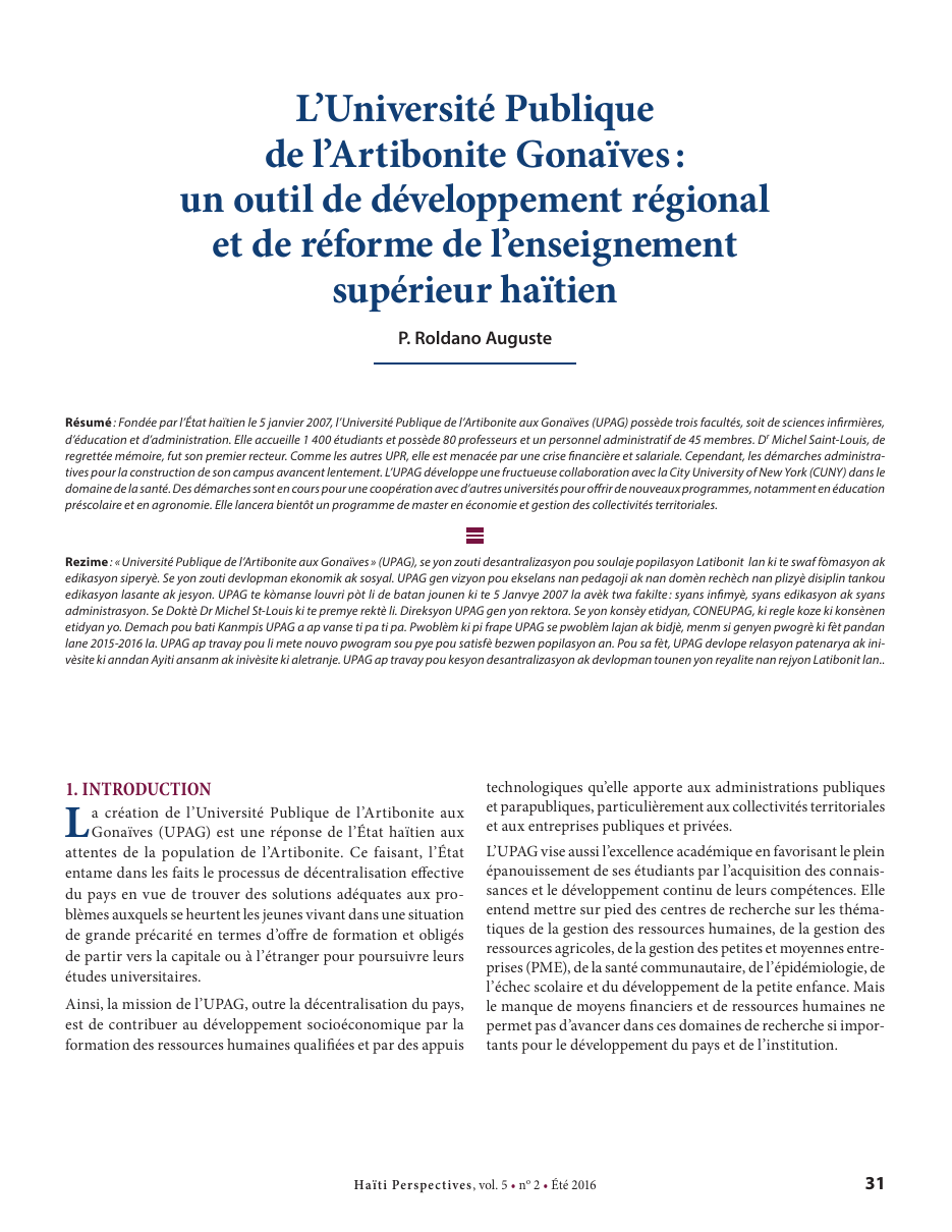 Première page — L’Université Publique