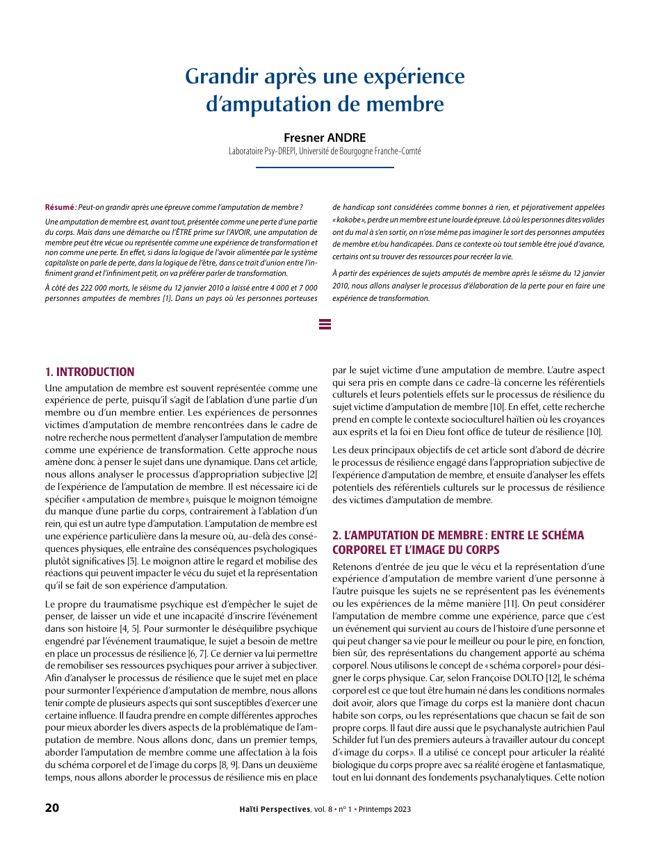 Première page — Fresner ANDRE