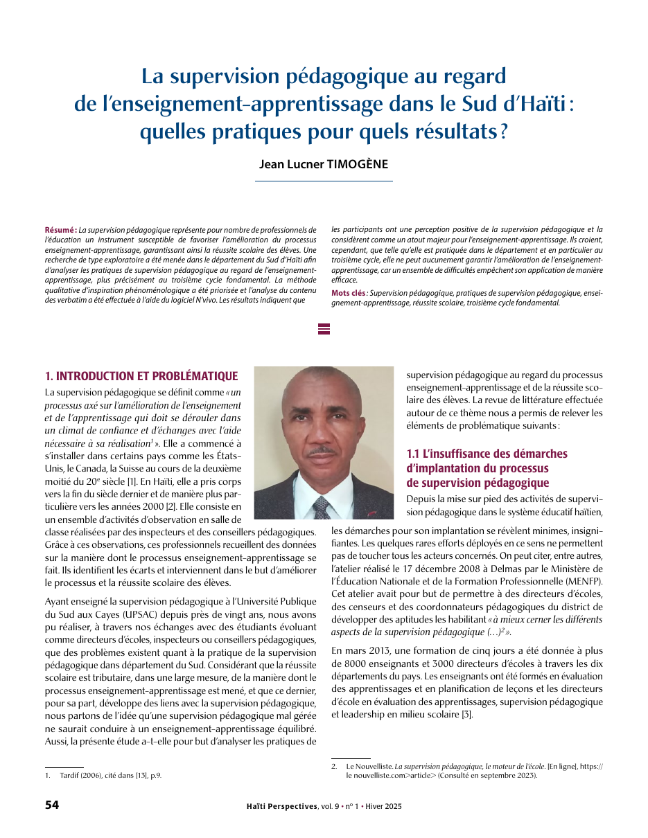 Première page — Jean Lucner TIMOGÈNE
